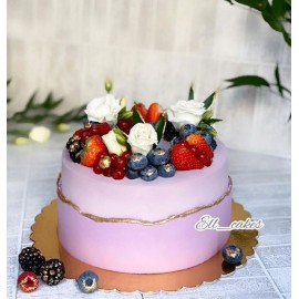 Лавандовый торт с цветами